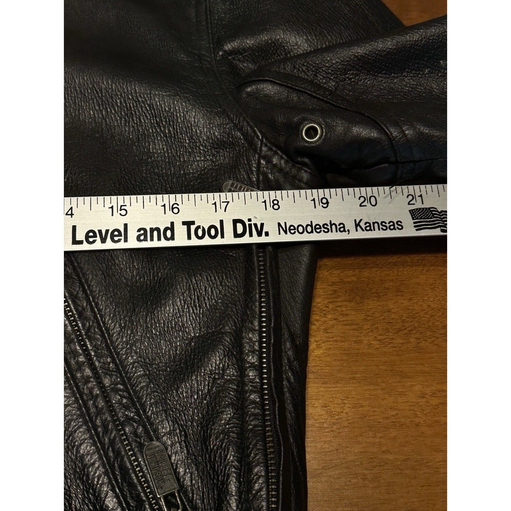 Harley Davidson Genuine Leather Jacket Black Riding Gear Vented Logo Women's Sml - Picture 13 of 15